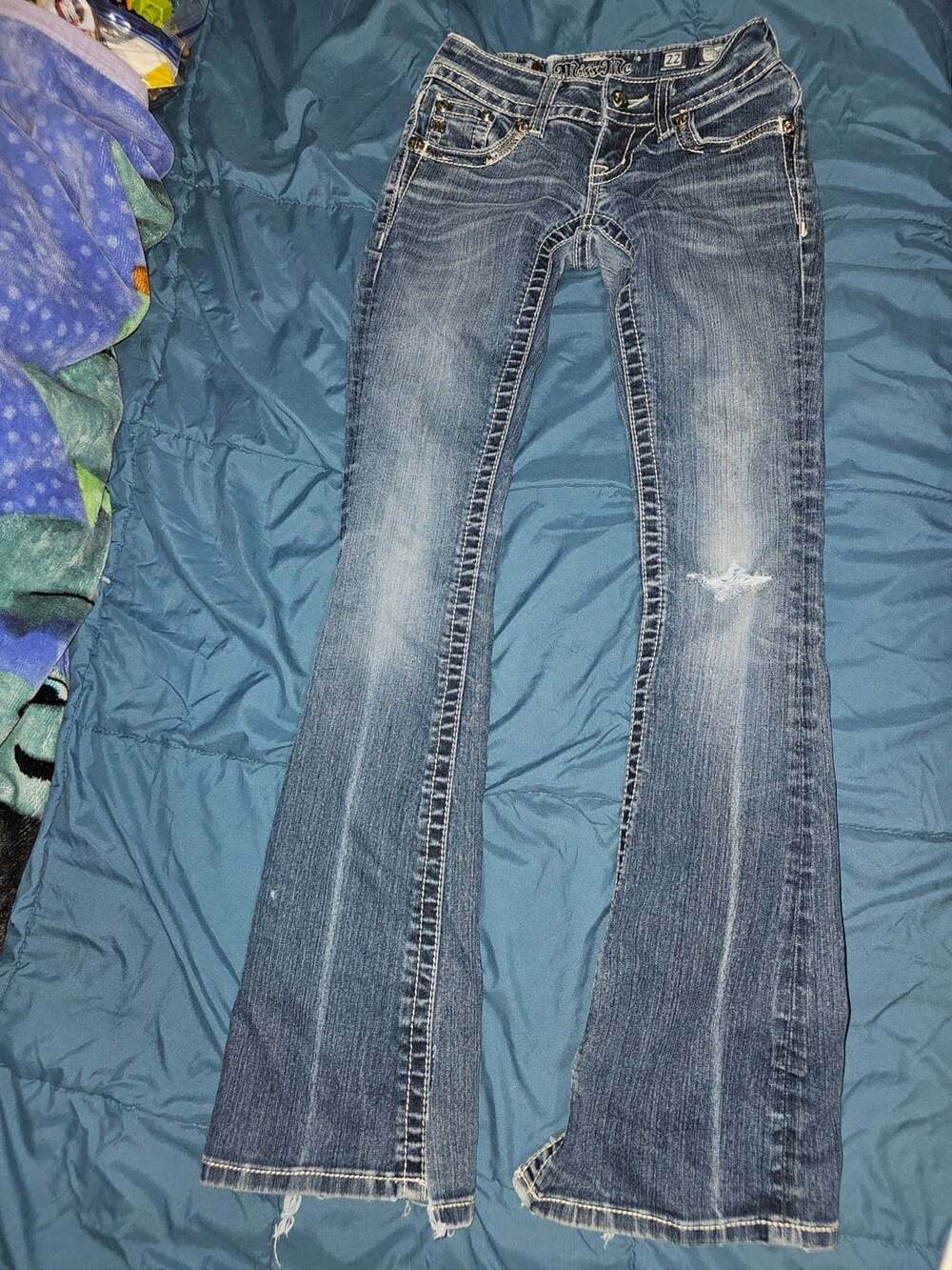 Miss Me Mid Rise Bootcut Jeans Size 22 - with callouts**